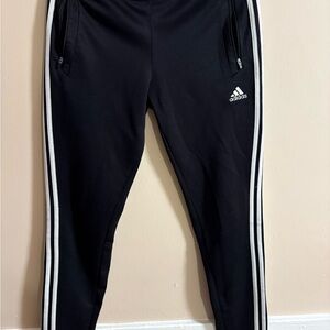 Adidas Men's Black Joggers with White Accents